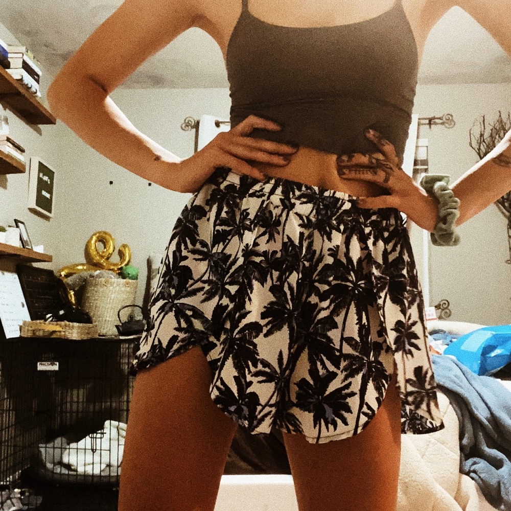 Silky High Waisted Tropical Shorts
